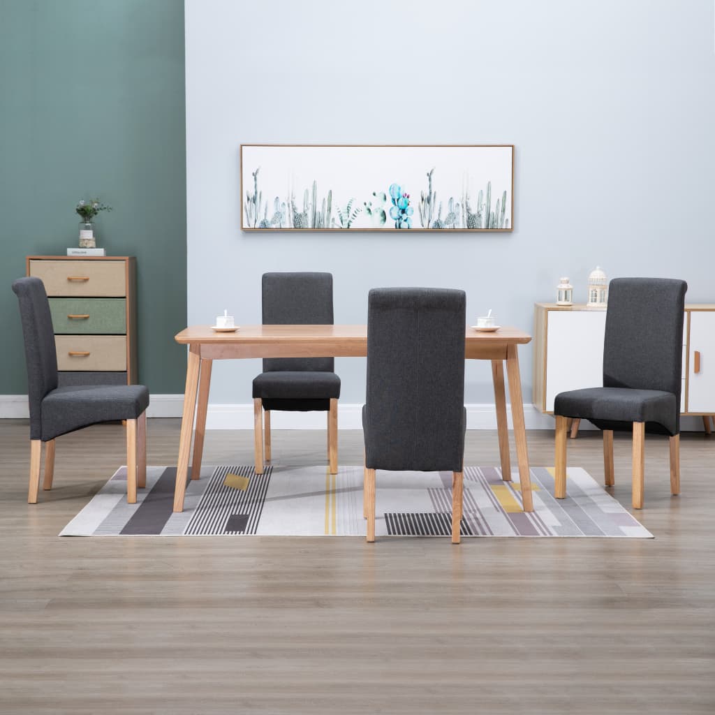 Dining Chairs 4 pcs Grey Fabric - 42×54.5×96cm