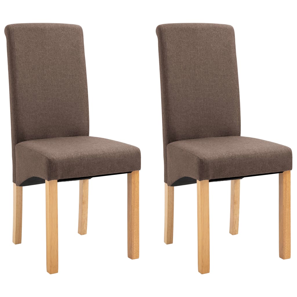 Dining Chairs 2 pcs Brown Fabric - 42×54.5×96cm