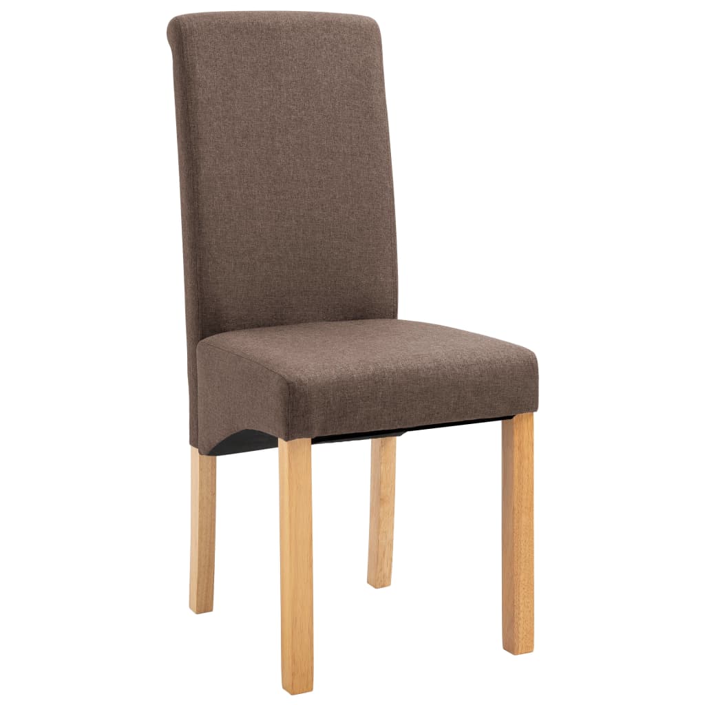 Dining Chairs 2 pcs Brown Fabric - 42×54.5×96cm