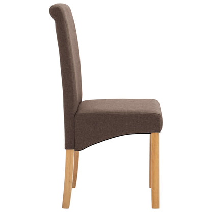 Dining Chairs 2 pcs Brown Fabric - 42×54.5×96cm