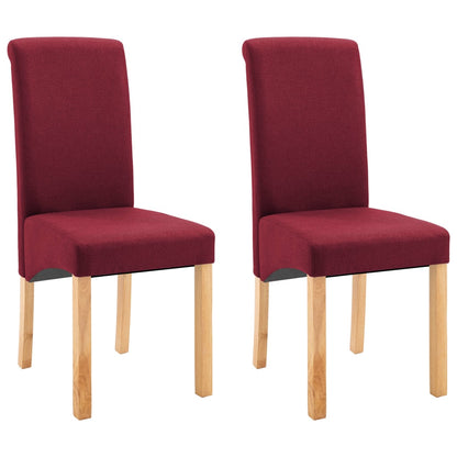 Dining Chairs 2 pcs Red Fabric - 42×54.5×96cm