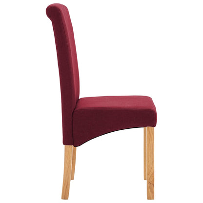 Dining Chairs 2 pcs Red Fabric - 42×54.5×96cm