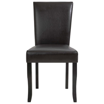 Dining Chairs 2 pcs Dark Brown faux Leather