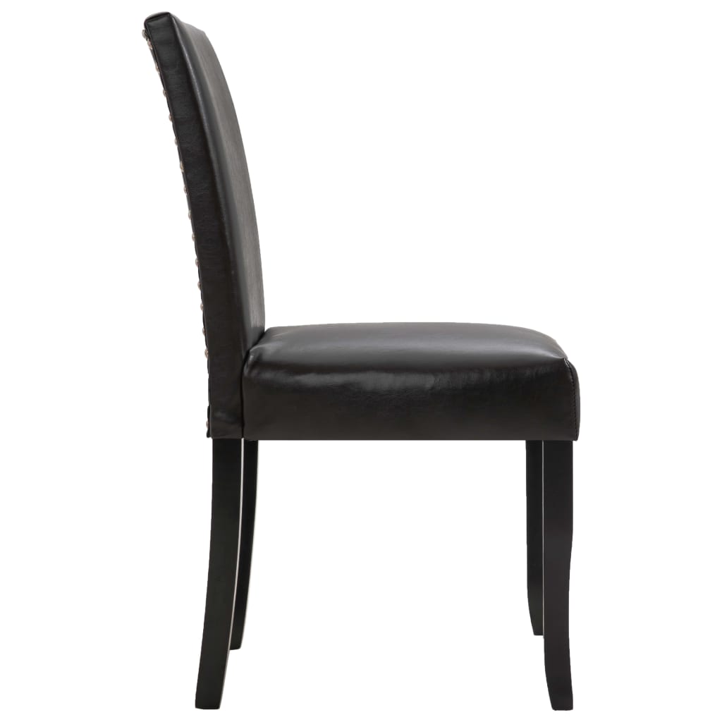 Dining Chairs 2 pcs Dark Brown faux Leather