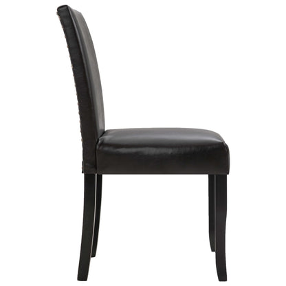 Dining Chairs 2 pcs Dark Brown faux Leather