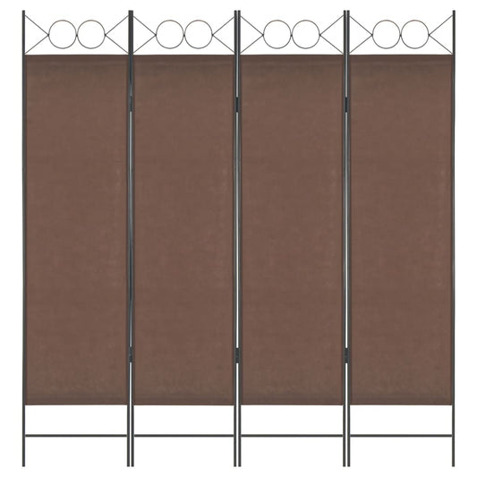 4-Panel Room Divider Brown