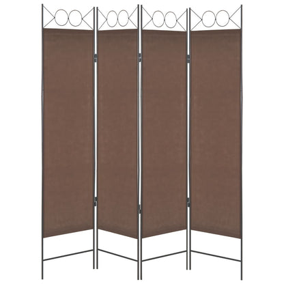 4-Panel Room Divider Brown - 160×180cm