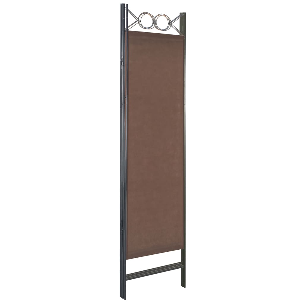 4-Panel Room Divider Brown - 160×180cm