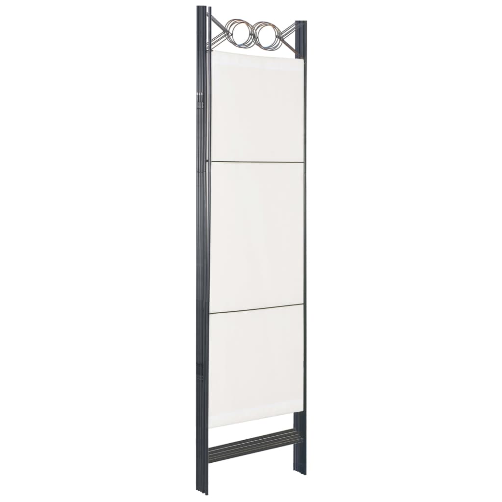 5-Panel Room Divider White - 200×180cm