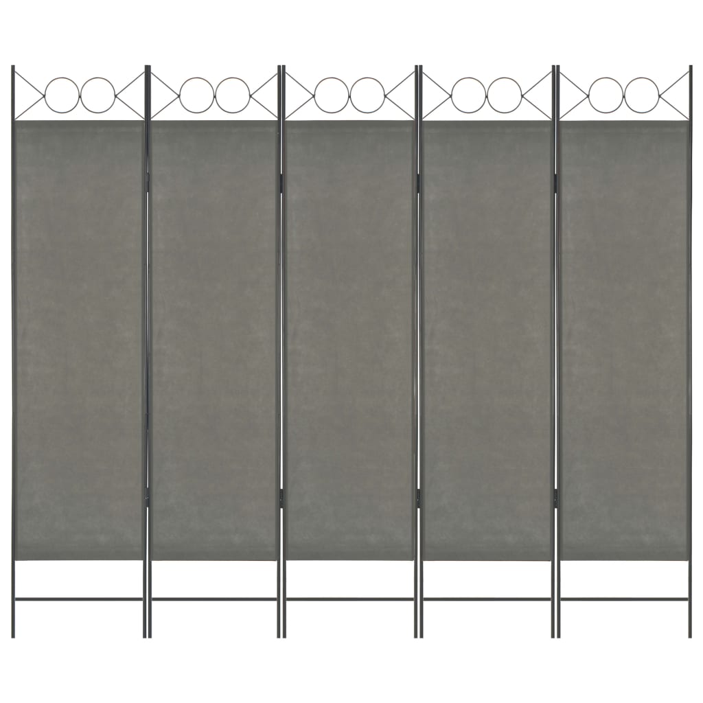 5-Panel Room Divider Anthracite