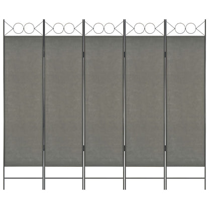 5-Panel Room Divider Anthracite