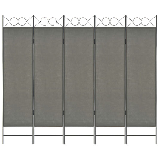 5-Panel Room Divider Anthracite