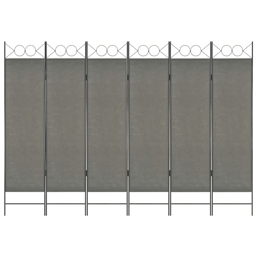 6-Panel Room Divider Anthracite - 240×180cm
