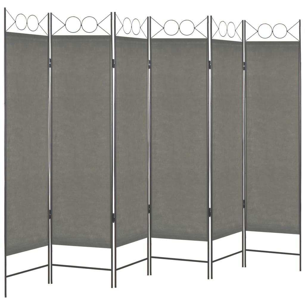6-Panel Room Divider Anthracite - 240×180cm