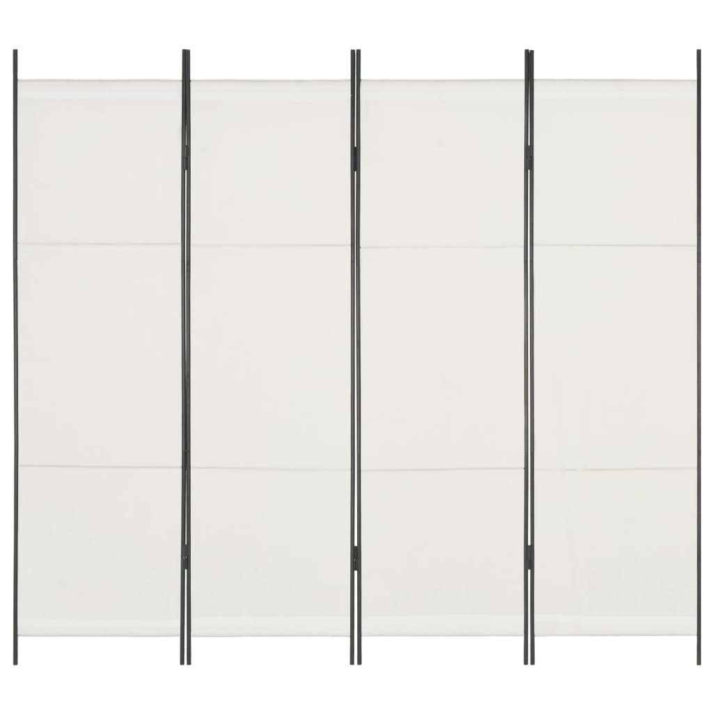 4-Panel Room Divider White - 200×180cm
