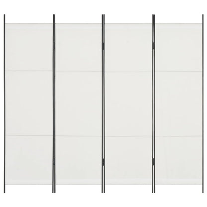 4-Panel Room Divider White - 200×180cm
