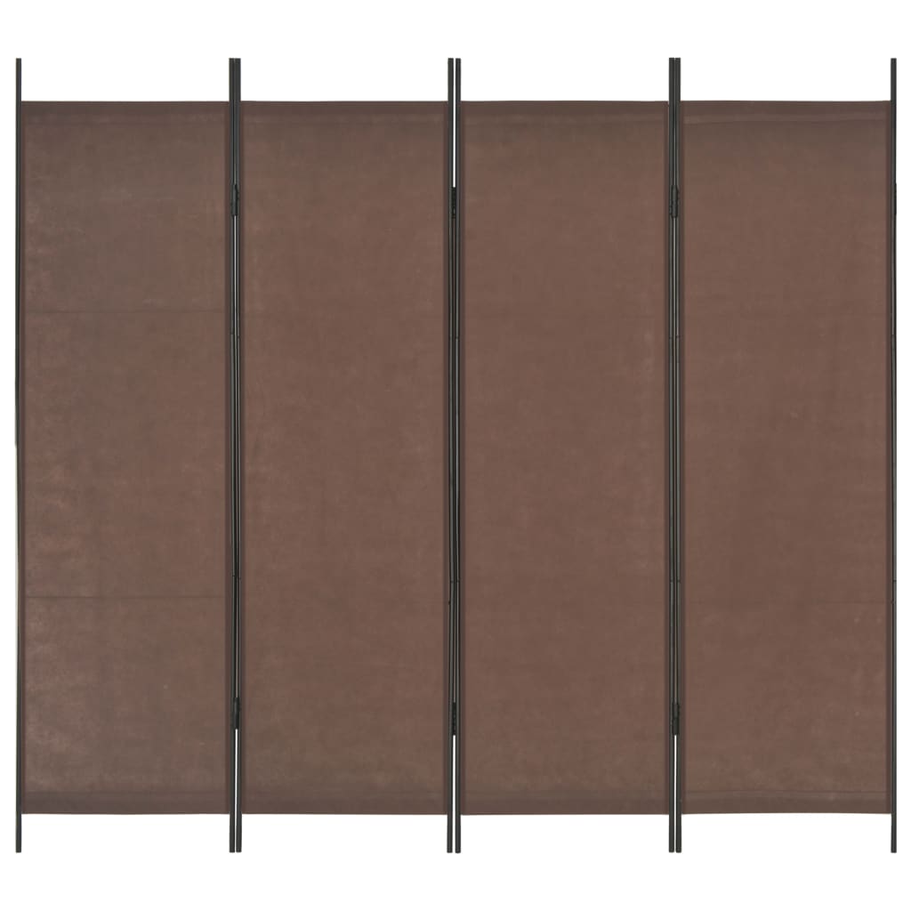 4-Panel Room Divider Brown