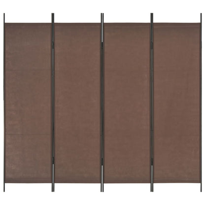4-Panel Room Divider Brown