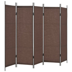 5-Panel Room Divider -Brown