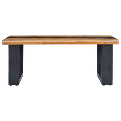 Coffee Table Solid Teak Wood and Polyresin - 100×50×40cm