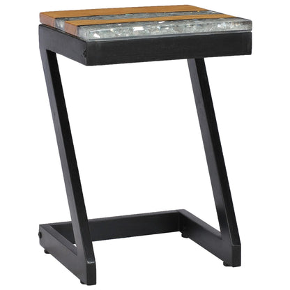Coffee Table Solid Teak Wood and Polyresin - 30×30×50cm