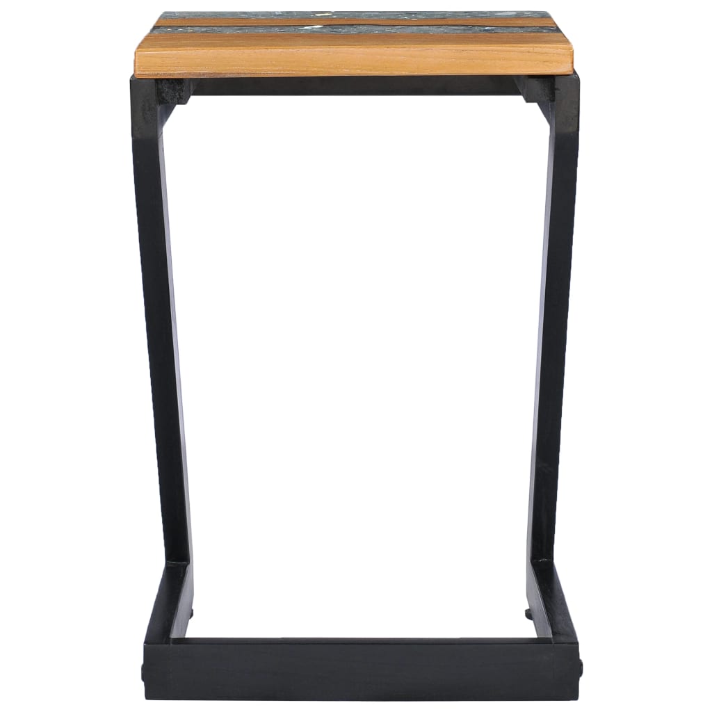 Coffee Table Solid Teak Wood and Polyresin - 30×30×50cm