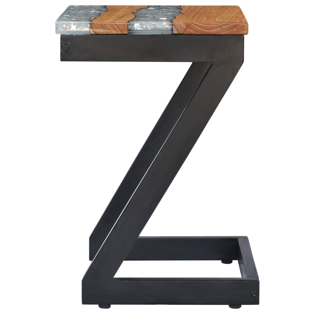 Coffee Table Solid Teak Wood and Polyresin - 30×30×50cm