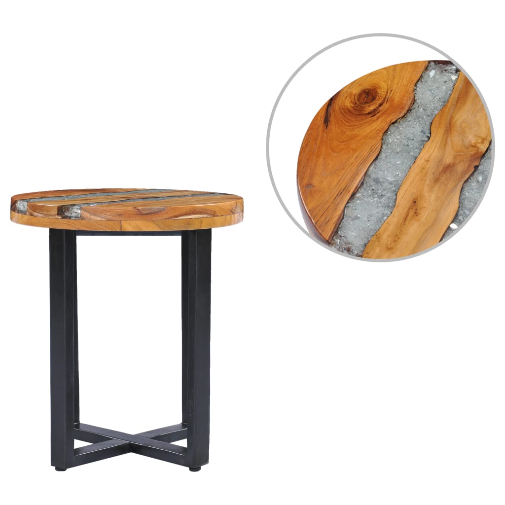 Coffee Table Solid Teak Wood and Polyresin - 40×45cm