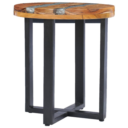 Coffee Table Solid Teak Wood and Polyresin - 40×45cm