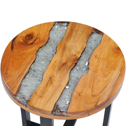 Coffee Table Solid Teak Wood and Polyresin - 40×45cm
