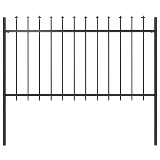 Garden Fence with Spear Top Steel--Black
