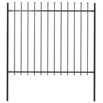 Garden Fence with Spear Top Steel {Black}