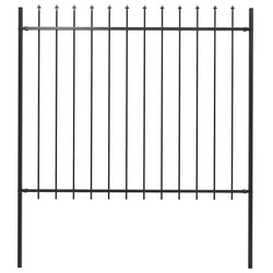 Garden Fence with Spear Top Steel {Black}