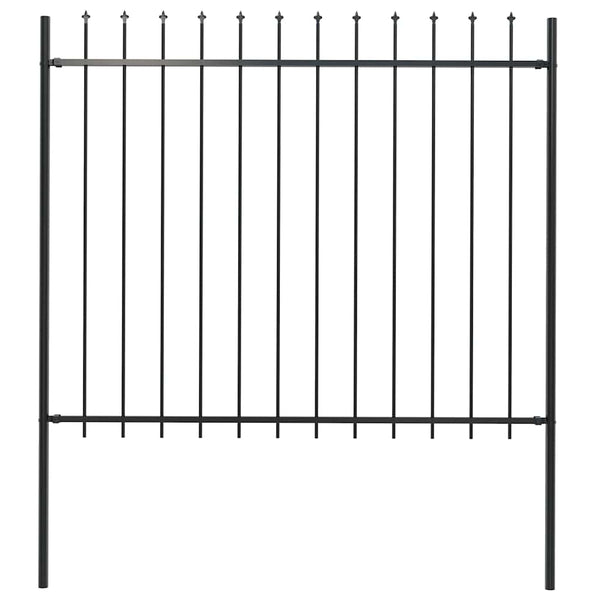  Garden Fence with Spear Top Steel {Black}