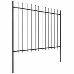 Garden Fence with Spear Top Steel {Black}
