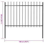 Garden Fence with Spear Top Steel {Black}