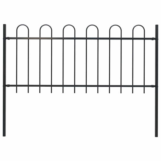 Garden Fence with Hoop Top Steel /Black