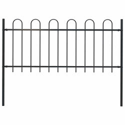 Garden Fence with Hoop Top Steel /Black