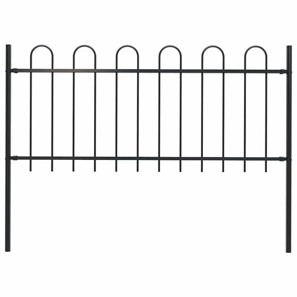  Garden Fence with Hoop Top Steel /Black