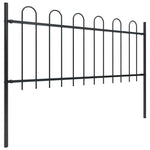 Garden Fence with Hoop Top Steel /Black