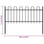 Garden Fence with Hoop Top Steel /Black