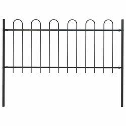 Garden Fence with Hoop Top Steel_Black