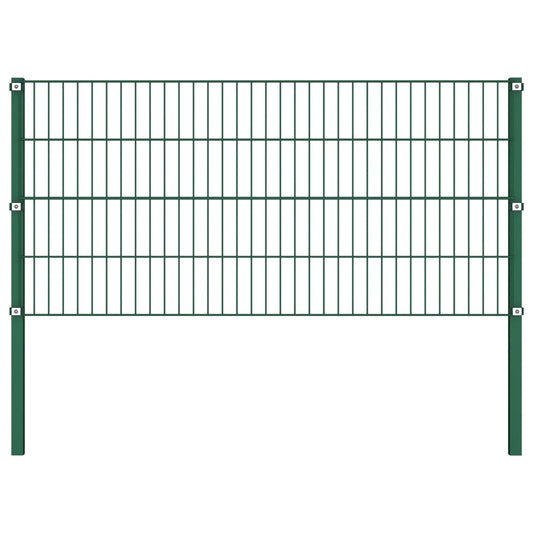 Fence Panel with Posts Iron 1.7 m Green