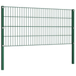 Fence Panel with Posts Iron 1.7 m Green