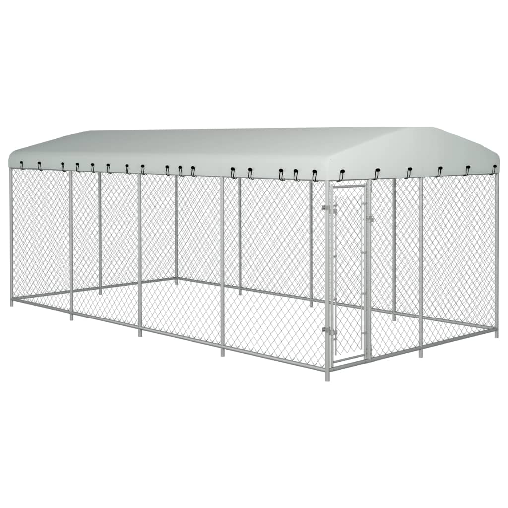 Outdoor Dog Kennel with 'Roof