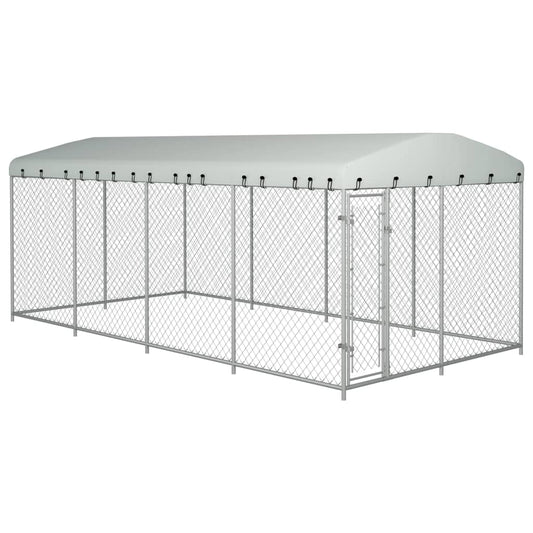 Outdoor Dog Kennel with 'Roof