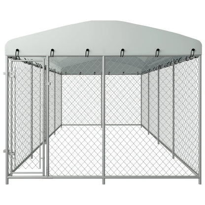 Outdoor Dog Kennel with 'Roof