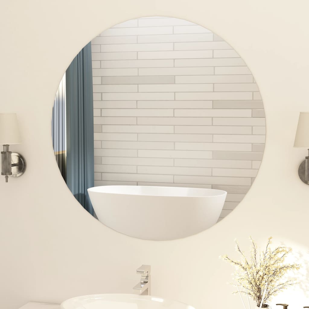 Frameless Mirror Round 90 cm Glass