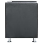 Cube Armchair Grey faux Leather