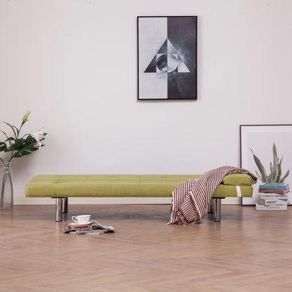 Sofa Bed with Two Pillows Green Polyester